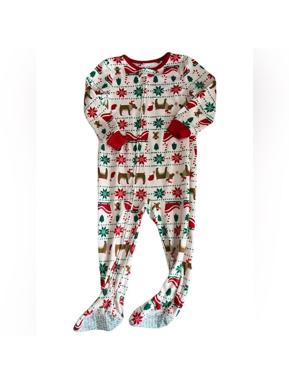 🩵4/$20 Carters Festive Holiday Footed Pajamas